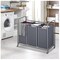 3 Bag Laundry Hamper Cart with Rolling Lockable Wheels and Removable Bags Laundry Sorter Basket Grey Laundry Organiser Cart for Clothes Storage